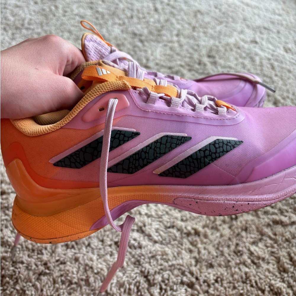 Adidas Women's Pink and Orange Court Shoe